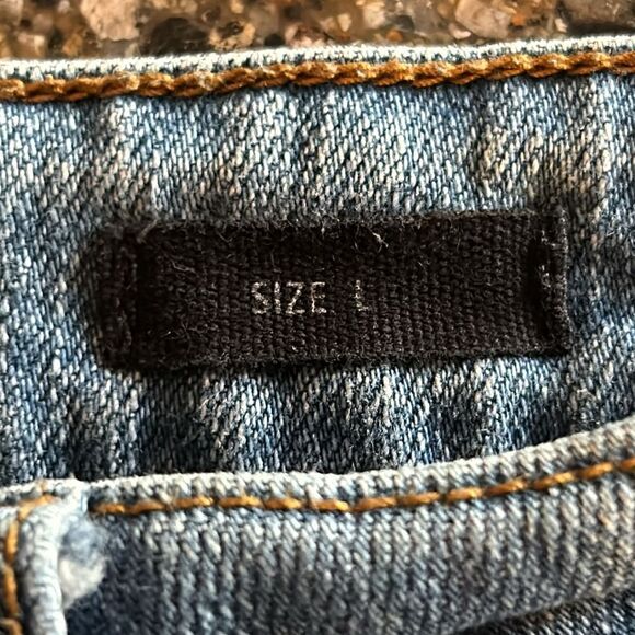 Risen High Rise Distressed Jean Shorts - Picture 3 of 6